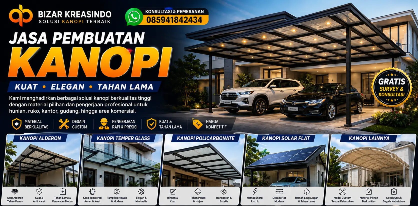 Jasa Kontraktor Kanopi bekasi
